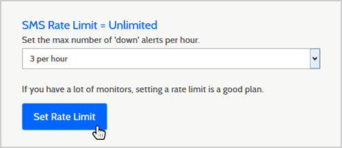 rate limit SMS alerts